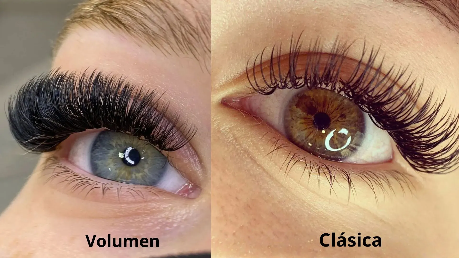 extensiones de pestañas naturales o volumen